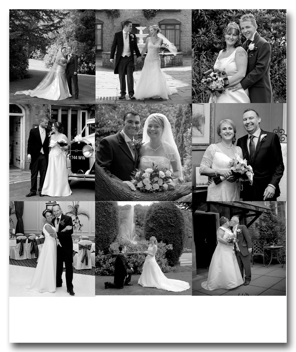 black and white menu
